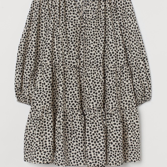 H&M Long Puffsleeve Floral Mini Dress - Picture 4 of 6